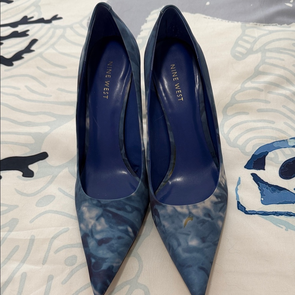 Nine West Marble Blue Heels